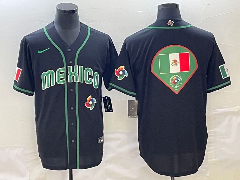 Men 2023 World Cub Mexico Blank Black Nike MLB Jersey11->more jerseys->MLB Jersey